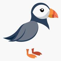 Fulmar bird stands kawaii vector