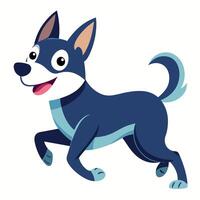 Frug dog runs kawaii vector
