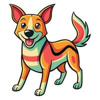 Frug dog play kawaii vector