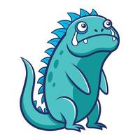 Galapagos Marine Iguana cries kawaii vector