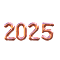 3d number new year 2025 on transparent background png