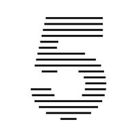 Number 5 Logo Icon Geometric Horizontal Stripe Lines vector