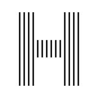 Letter H Initial Monogram Logo Icon Geometric Vertical Stripe Lines vector