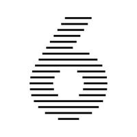 Number 6 Logo Icon Geometric Horizontal Stripe Lines vector