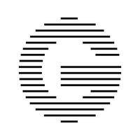 Letter G Initial Monogram Logo Icon Geometric Horizontal Stripe Lines vector
