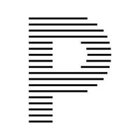 Letter P Initial Monogram Logo Icon Geometric Horizontal Stripe Lines vector