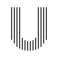 Letter U Initial Monogram Logo Icon Geometric Vertical Stripe Lines vector