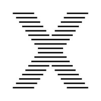 Letter X Initial Monogram Logo Icon Geometric Horizontal Stripe Lines vector