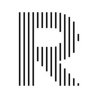 Letter R Initial Monogram Logo Icon Geometric Vertical Stripe Lines vector