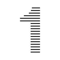 Number 1 Logo Icon Geometric Horizontal Stripe Lines vector