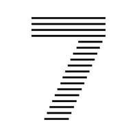 Number 7 Logo Icon Geometric Horizontal Stripe Lines vector