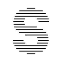 Letter S Initial Monogram Logo Icon Geometric Horizontal Stripe Lines vector