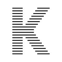 Letter K Initial Monogram Logo Icon Geometric Horizontal Stripe Lines vector