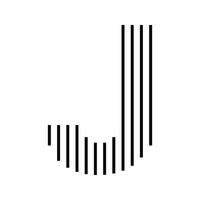 Letter J Initial Monogram Logo Icon Geometric Vertical Stripe Lines vector