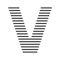 Letter V Initial Monogram Logo Icon Geometric Horizontal Stripe Lines vector