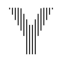 Letter Y Initial Monogram Logo Icon Geometric Vertical Stripe Lines vector