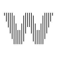 Letter W Initial Monogram Logo Icon Geometric Vertical Stripe Lines vector