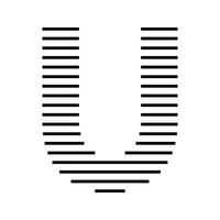 Letter U Initial Monogram Logo Icon Geometric Horizontal Stripe Lines vector