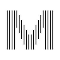 Letter M Initial Monogram Logo Icon Geometric Vertical Stripe Lines vector