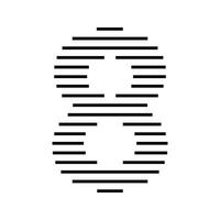 Number 8 Logo Icon Geometric Horizontal Stripe Lines vector