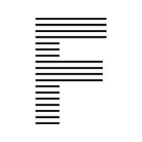 Letter F Initial Monogram Logo Icon Geometric Horizontal Stripe Lines vector