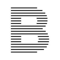 Letter B Initial Monogram Logo Icon Geometric Horizontal Stripe Lines vector
