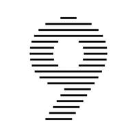 Number 9 Logo Icon Geometric Horizontal Stripe Lines vector