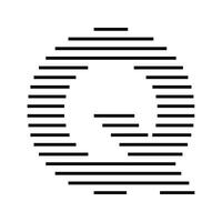 Letter Q Initial Monogram Logo Icon Geometric Horizontal Stripe Lines vector