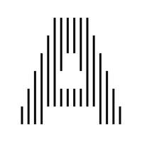 Letter A Initial Monogram Logo Icon Geometric Vertical Stripe Lines vector