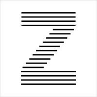 Letter Z Initial Monogram Logo Icon Geometric Horizontal Stripe Lines vector