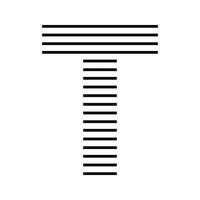 Letter T Initial Monogram Logo Icon Geometric Horizontal Stripe Lines vector