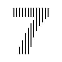 Number 7 Logo Icon Geometric Vertical Stripe Lines vector