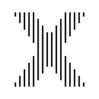 Letter X Initial Monogram Logo Icon Geometric Vertical Stripe Lines vector