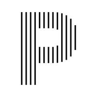 Letter P Initial Monogram Logo Icon Geometric Vertical Stripe Lines vector