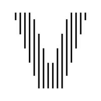 Letter V Initial Monogram Logo Icon Geometric Vertical Stripe Lines vector