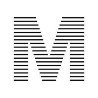 Letter M Initial Monogram Logo Icon Geometric Horizontal Stripe Lines vector