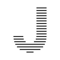 Letter J Initial Monogram Logo Icon Geometric Horizontal Stripe Lines vector