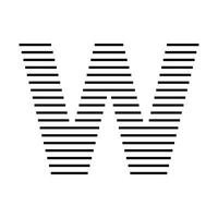 Letter W Initial Monogram Logo Icon Geometric Horizontal Stripe Lines vector