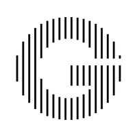 Letter G Initial Monogram Logo Icon Geometric Vertical Stripe Lines vector