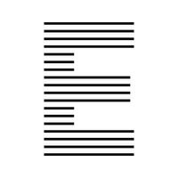 Letter E Initial Monogram Logo Icon Geometric Horizontal Stripe Lines vector