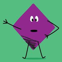 Purple Cute Character vector