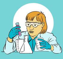 Student Study Learning at lab illustration vector