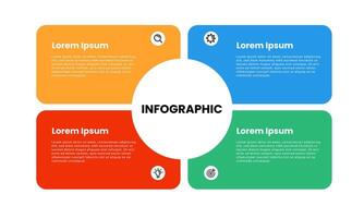 Business infographic template. Infographic element design with 4 steps, options and sections vector