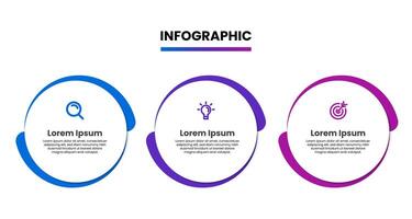 Business process infographic template with 3 options or steps. Timeline infographic design vector