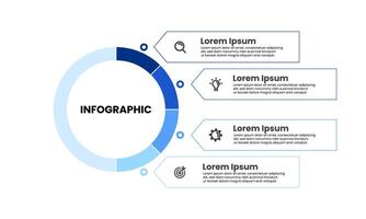 Infographic design template with 4 steps, options or sections vector