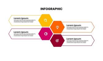 Infographic template with 4 options or steps. Infographic element design for business concept, presentation, flowchart, banner, website vector