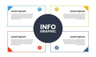 Business infographic template. Infographic element design with 4 steps, options and sections vector