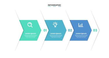 Infographic design template. Business infographic timeline design with 3 options or steps. Business concept for workflow, diagram, presentation vector