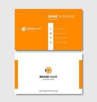 Modern business card layout design with yellow accents vector