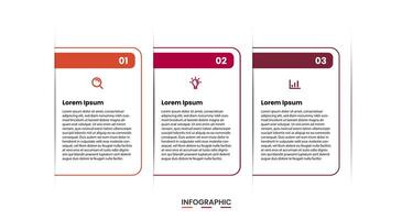 Infographic template with 3 options or steps. Infographic element design for business concept, presentation, process diagram, flowchart, website, banner vector